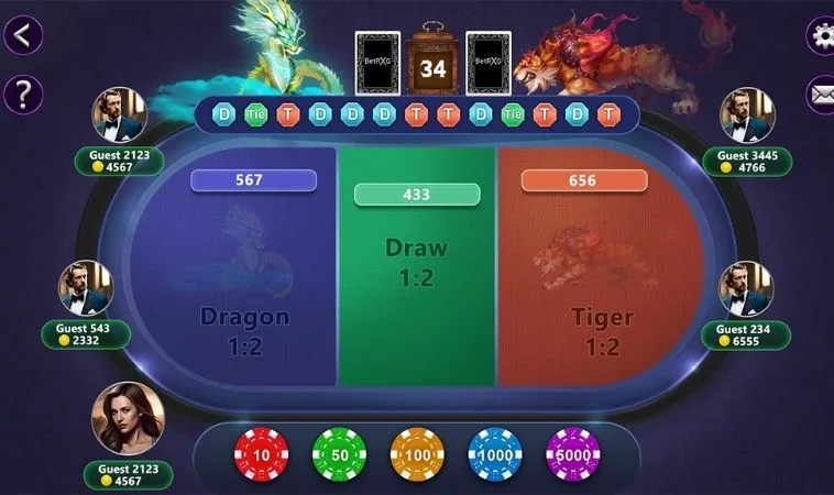 Các cửa cược trong Dragon Tiger Tại Nohu90