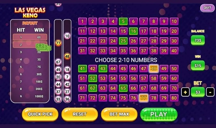 Khám Phá Game Nhanh Keno Tại Nohu90: Hấp Dẫn Và Đầy Thử Thách 2 Giao diện chơi Game Nhanh Keno Tại Nohu90